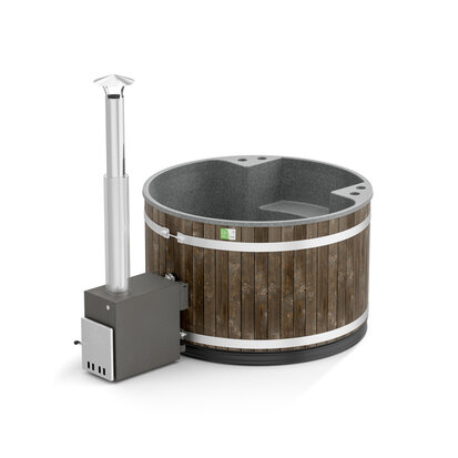Kirami Kunststof Hottub Family M "Sparren Darkwalnut"